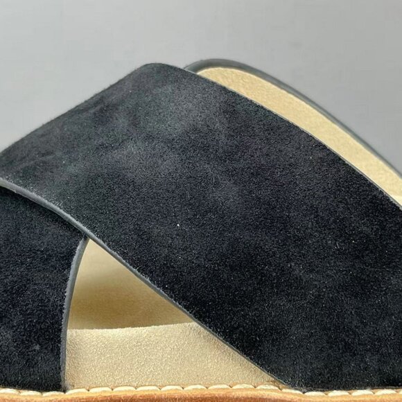Brunello Cucinelli Black Suede Crossover Sandals - Picture 8 of 12